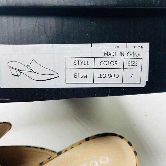 Queen George Womens Size 7 Leopard Print Heeled Sandals Mules Stacked Heel - Picture 3 of 8